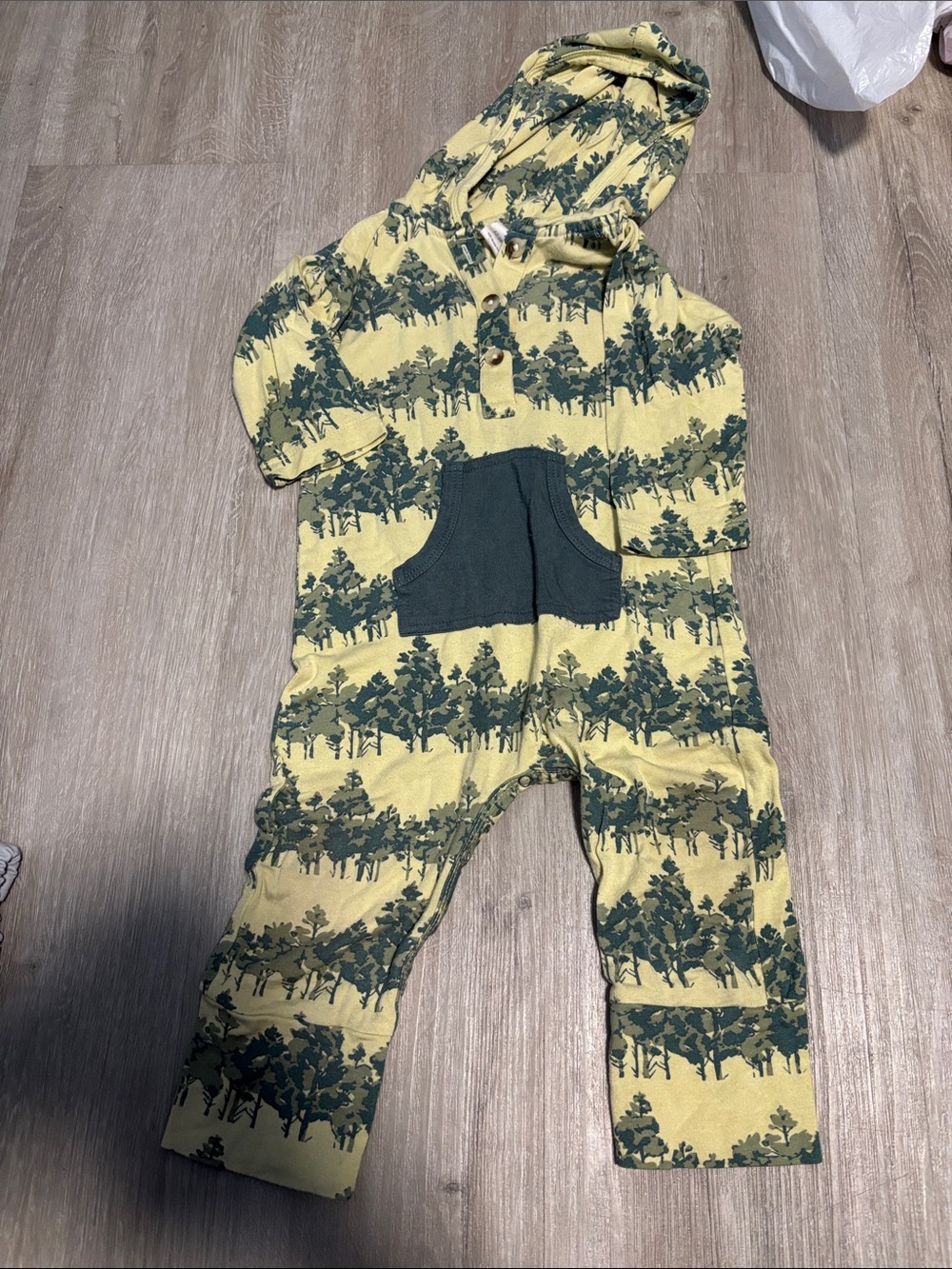 kate quinn Yellow and Green Woodland Hooded One-Piece